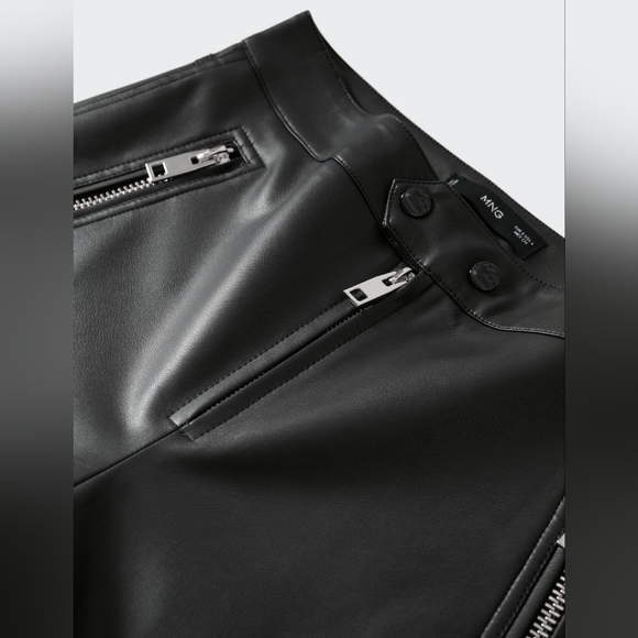 MANGO Moto faux leather pants - Picture 4 of 4